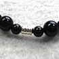 Black Bracelet, Black Stone Jewelry, Silver Tubes Bracelet, Modern Minimalist