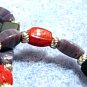 Handmade Bead Bracelet, Colorful Stretch Bracelet, Red Blue Black Bead Jewelry