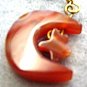Carnelian Dangle Earrings, Moon and Star Earrings, Astrological Jewelry