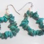 Turquoise Earrings, Natural Turquoise Chip Bead Jewelry, White Pearl Beads