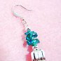 Blue Earrings, Aqua Green Dangle Earrings, Handmade Beaded Earrings