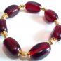 Black Cherry Brown Bracelet and Earrings Set, Chunky Bead Bracelet, Dangle Earri