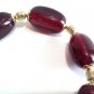 Black Cherry Brown Bracelet and Earrings Set, Chunky Bead Bracelet, Dangle Earri