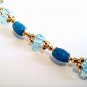 Aquamarine Glass Bead Bracelet, Handmade Statement Bracelet, Blue Bead Bracelet