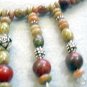 Jasper Necklace, Stone Bead Statement Necklace, Autumn Jasper Earrings, Handmade