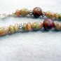 Jasper Necklace, Stone Bead Statement Necklace, Autumn Jasper Earrings, Handmade