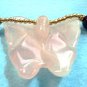 Pink Butterfly Necklace, Rose Quartz Pendant, Purple Stone, Fluorite Gemstone