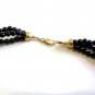 Black Statement Necklace, Black Beaded Jewelry, Boho Beaded Strand Necklace