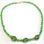 Sparkling Green Necklace, Faceted Bead Jewelry, Bead Strand Statement Necklace