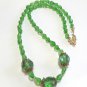 Sparkling Green Necklace, Faceted Bead Jewelry, Bead Strand Statement Necklace