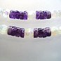 Handmade Purple Amethyst Stone Necklace, White Faceted Crystal Beaded Jewelry