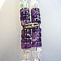 Handmade Purple Amethyst Stone Necklace, White Faceted Crystal Beaded Jewelry