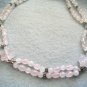 Pink Necklace, Rose Quartz Stone, Beaded Jewelry, Strand Bead Necklace