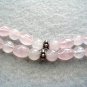 Pink Necklace, Rose Quartz Stone, Beaded Jewelry, Strand Bead Necklace