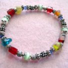 Bead Bracelet, Colorful Jewelry, Multi Color Bracelet, Stretch Bangle Bracelet