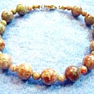 Natural Autumn Jasper Gemstone Bracelet, Autumn Bracelet, Fall Bead Jewelry
