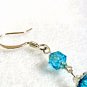 Blue Earrings, Faceted Crystal Bead Jewelry, Turquoise Blue Dangle Earrings