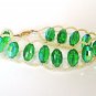 Pastel Yellow and Sparkling Green Bracelet, Yellow Seed Beads, Faceted Crystals