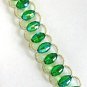 Pastel Yellow and Sparkling Green Bracelet, Yellow Seed Beads, Faceted Crystals