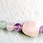 Purple and Pink Gemstone Necklace, Fluorite Stone Jewelry, Rainbow Fluorite Bead