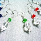 Faceted Crystal Earrings, Purple, Green, Blue, Red and Clear Crystal Jewelry Set