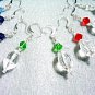 Faceted Crystal Earrings, Purple, Green, Blue, Red and Clear Crystal Jewelry Set