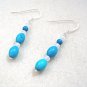 Blue and White Jewelry Set, Turquoise Blue Howlite and White Seed Bead Necklace