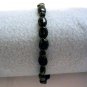 Stone Bead Black Bracelet, Black Onyx Stretch Bracelet, Black Beaded Jewelry