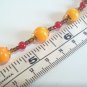 Orange Mother of Pearl Shell Bead Bracelet, Red Stone Bracelet, Orange Bracelet