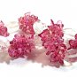 Pink Bracelet, Pink Glass Chip Cluster Bead Bracelet, Pink Jewelry, Handmade