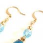 Blue Earrings, Blue Beaded Dangle Earrings, Gold Jewelry, Handmade Bead Jewelry