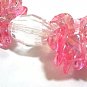 Pink Glass Bead and Faceted Crystal Jewelry, Bright Pink Glass Chip Beads
