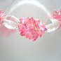 Pink Glass Bead and Faceted Crystal Jewelry, Bright Pink Glass Chip Beads