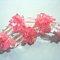 Pink Glass Bead and Faceted Crystal Jewelry, Bright Pink Glass Chip Beads