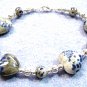 Hearts Bracelet, Blue Heart Bracelet, Valentines Day Gift, Chunky Bead Bracelet