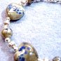 Hearts Bracelet, Blue Heart Bracelet, Valentines Day Gift, Chunky Bead Bracelet