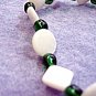 Green Bracelet, Emerald Green Glass Bead Jewelry, White Shell Bracelet No Metals