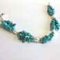 Turquoise Bracelet, Earthy Irregular Turquoise Chip Cluster Beaded Bracelet
