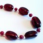 Black Cherry Red Bracelet, Dark Red Bead Jewelry, Bold Chuncky Beaded Bracelet