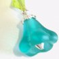 Aqua Blue Flower Bead Dangle Earrings, Lime Green Faceted Crystal Earrings