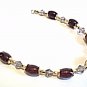 Brown Bracelet, Brown and Gold Bead Jewelry, Handmade Beaded Crystal Bracelet