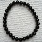 Black Onyx Round Bead Stretch Bracelet, Mens Or Womens Jewelry