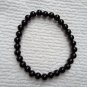 Black Onyx Round Bead Stretch Bracelet, Mens Or Womens Jewelry