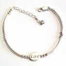 Sterling Silver Love Bead Message Bracelet, Birthday, Anniversary, Valentine, Mothers Day Gift