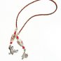 Silver Boot and Saddle Bookmark, Cinnamon Brown Seed Bead Book Thong, Gifts for Teacher