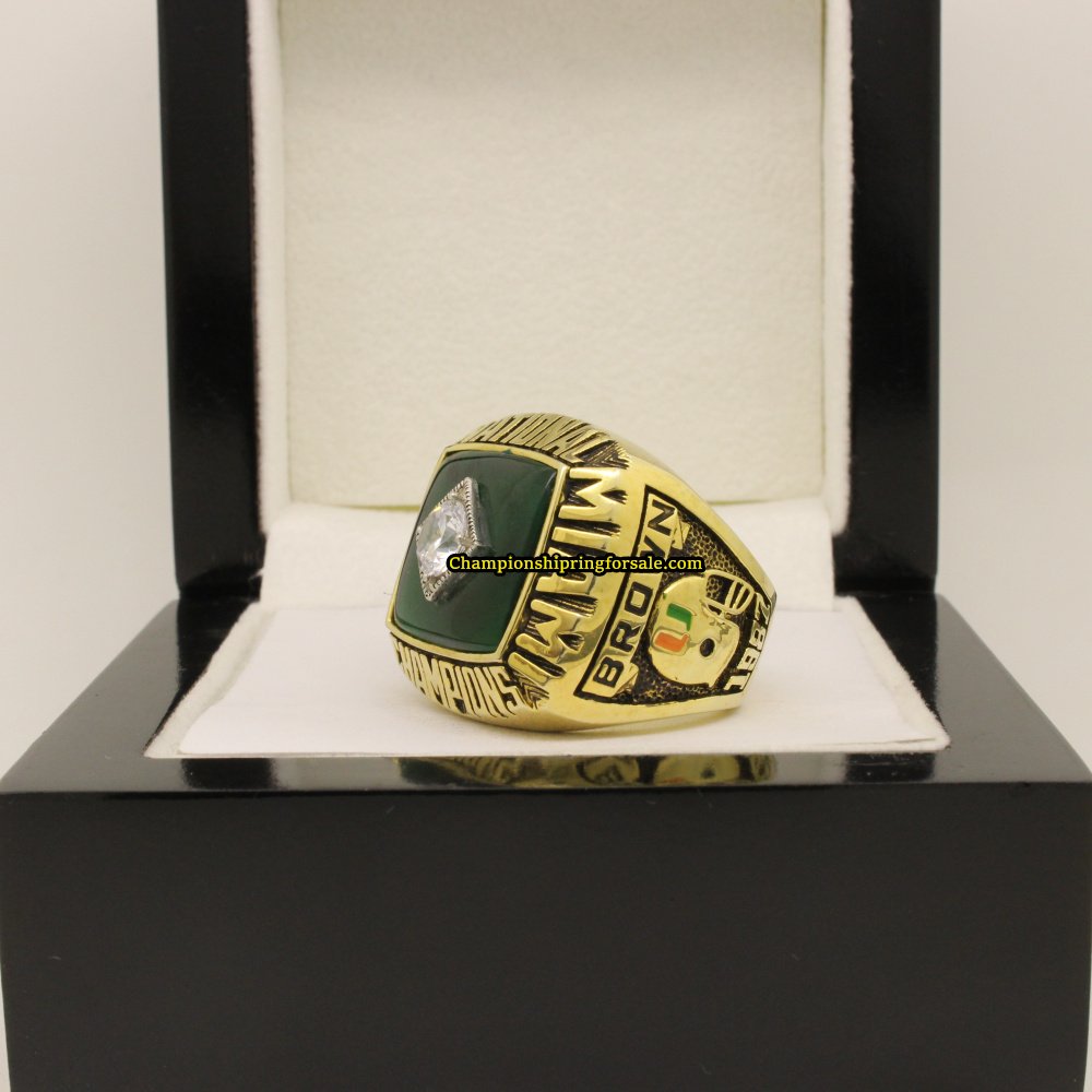 1987 Miami Hurricanes NCAA Football National Championship Ring