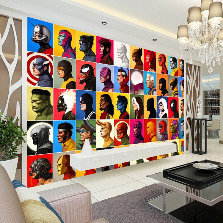 3D Wall Superhero Avengers Comics 14B Movie Photo Mural Wallpaper