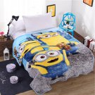 150*200cm Minion fleece blankets Warm Sheet Flat Bedsheet For Kids