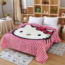 150*200cm Hello Kitty #01 fleece blankets Warm Sheet Flat Bedsheet For Kids