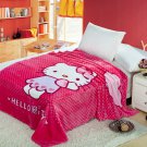 Hello Kitty #02 fleece blankets 150*200cm Warm Sheet Flat Bedsheet For Kids